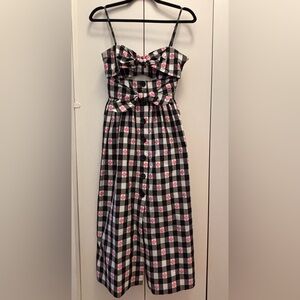 Kate Spade Black and White Halter Midi Sundress